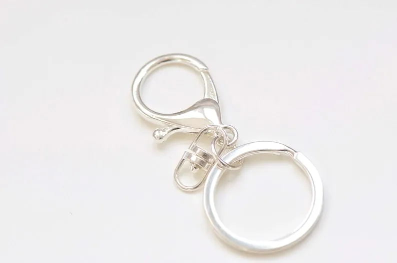 10 pcs Keychain Key Ring Clasps Antique Bronze/Light Gold/Rhodium