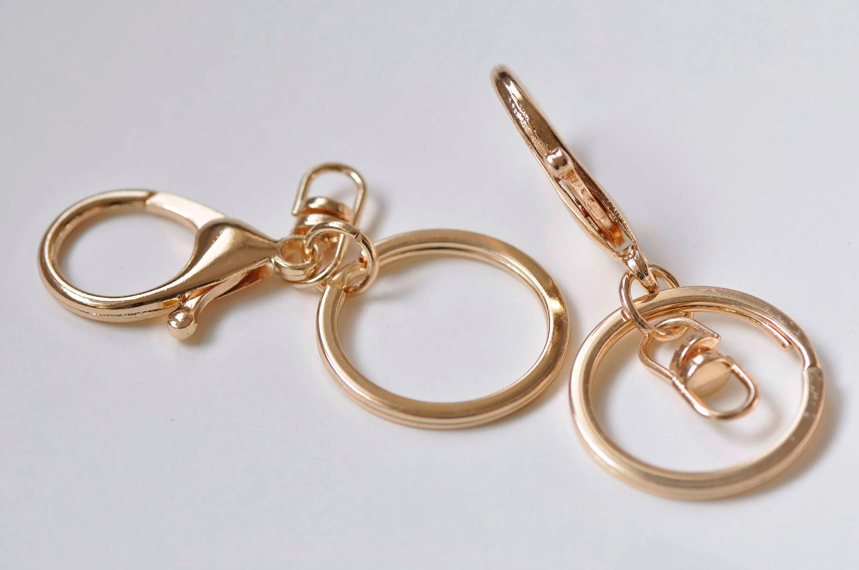 10 pcs Large Keychain Key Ring Clasps Antique Bronze/Light Gold/Rhodium