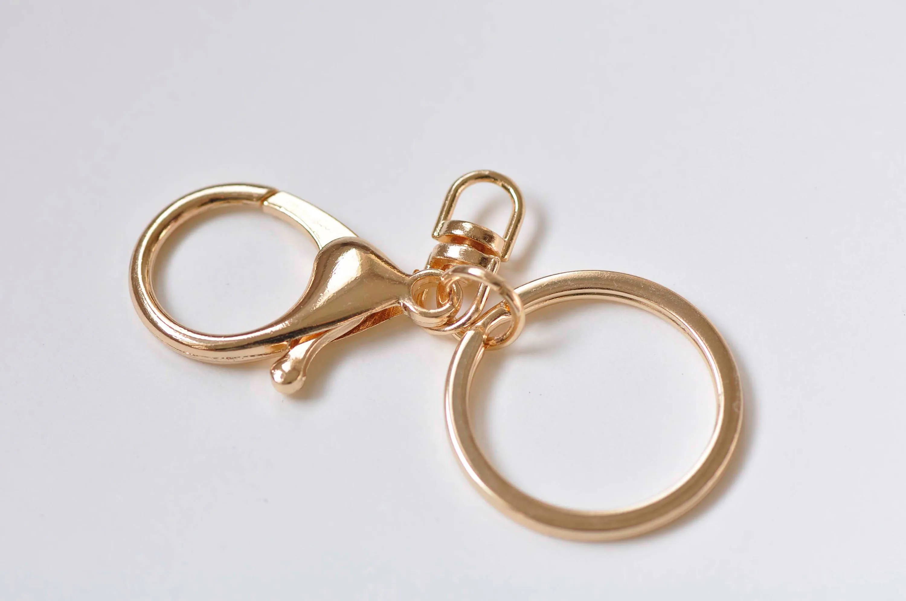 10 pcs Large Keychain Key Ring Clasps Antique Bronze/Light Gold/Rhodium
