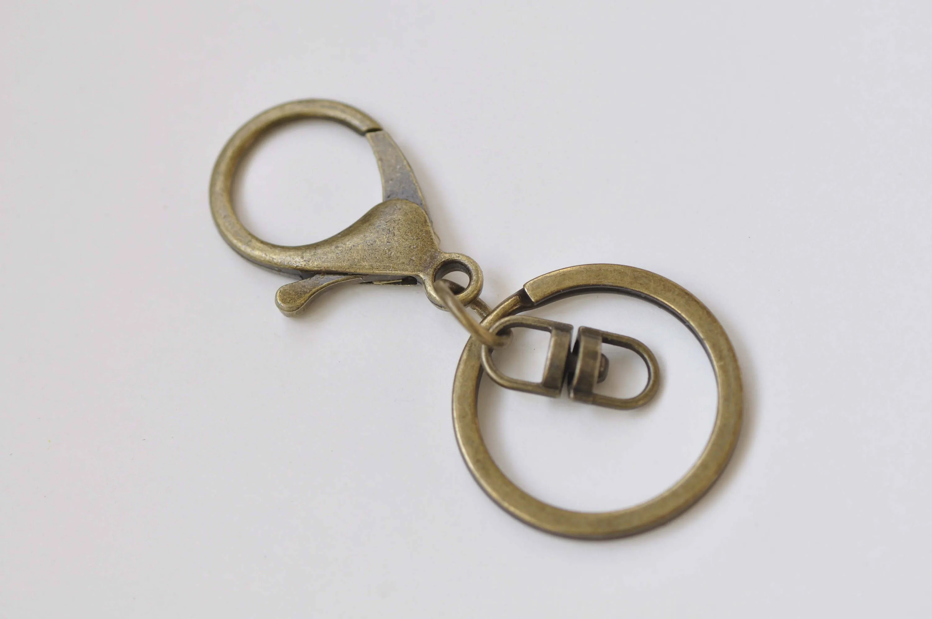 10 pcs Large Keychain Key Ring Clasps Antique Bronze/Light Gold/Rhodium