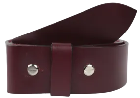1.5" Wide Burgundy Leather Belt Strap with Chicago Screws Replacement