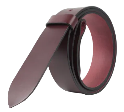 1.5" Wide Burgundy Leather Belt Strap with Chicago Screws Replacement