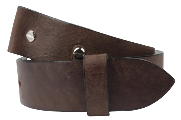 1.75 Inch (45mm) Dark Brown Belt Strap for Removable Buckles Chicago Screws