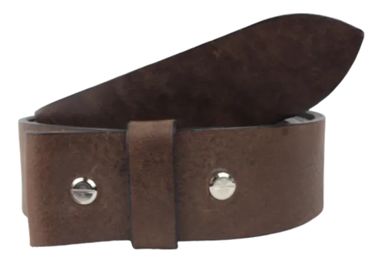 1.75 Inch (45mm) Dark Brown Belt Strap for Removable Buckles Chicago Screws