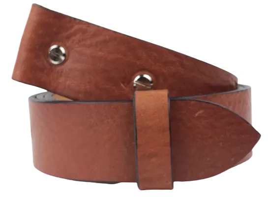 1.75 Inch (45mm) Dark Tan Belt Strap for Removable Buckles Chicago Screws