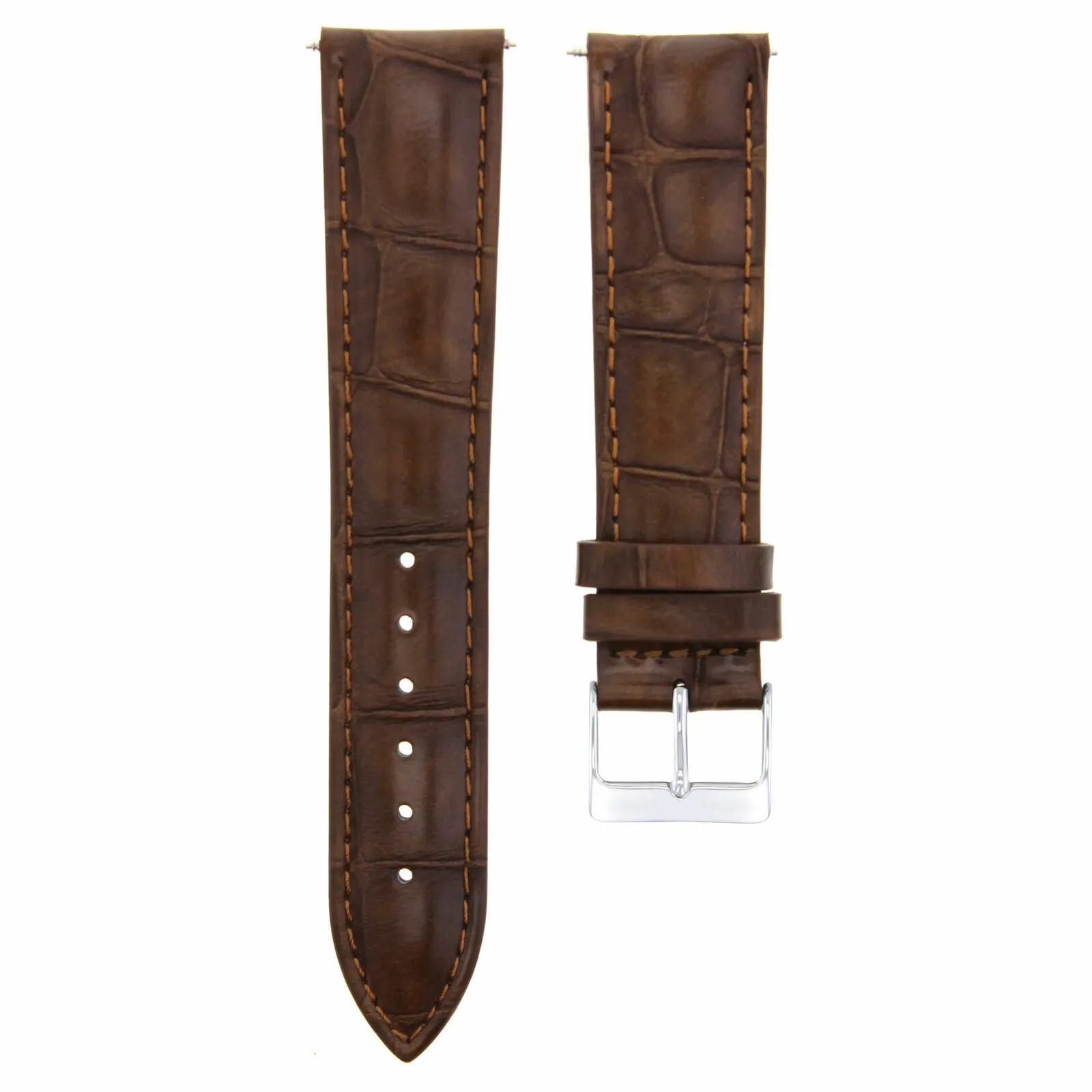 17MM ITALIA LEATHER WATCH BAND STRAP FOR CARTIER TANK FRANCAISE SOLO LIGHT BROWN