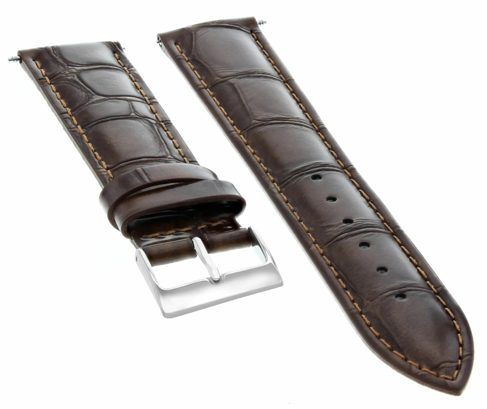 17MM LEATHER WATCH STRAP BAND FOR LADY CARTIER TANK FRANCAISE SOLO DARK BROWN