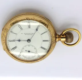 1870s E. Howard Series V 14K Gold Pocket Watch - 15 Jewel, Running