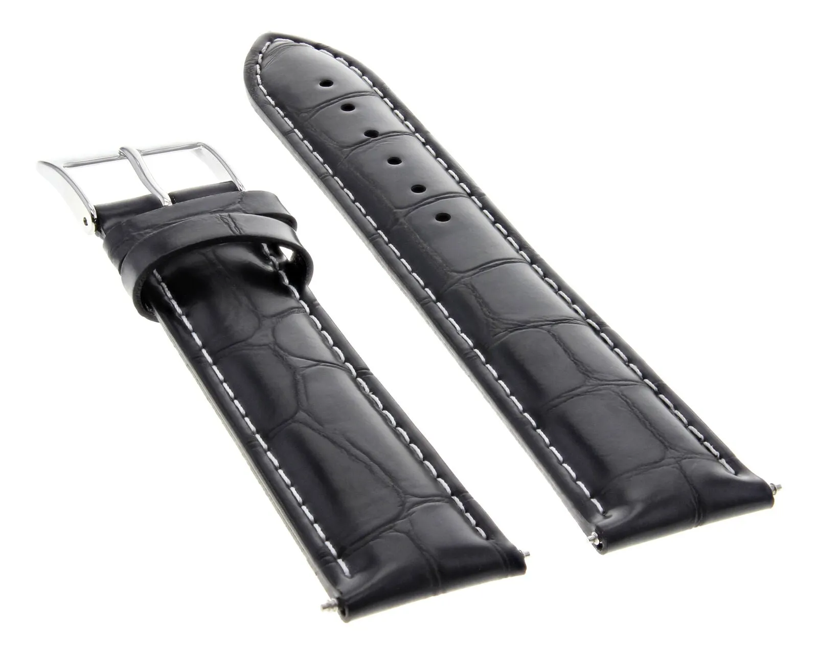 18MM ITALIAN LEATHER WATCH STRAP BAND FOR TUDOR PRINCE OYSTERDATE WATCH BLACK WS