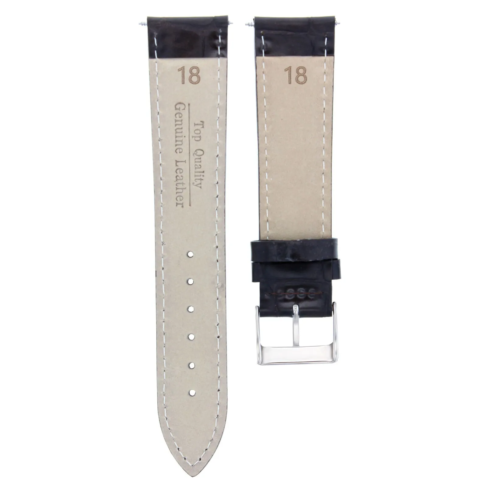 18MM ITALIAN LEATHER WATCH STRAP BAND FOR TUDOR PRINCE OYSTERDATE WATCH BLACK WS