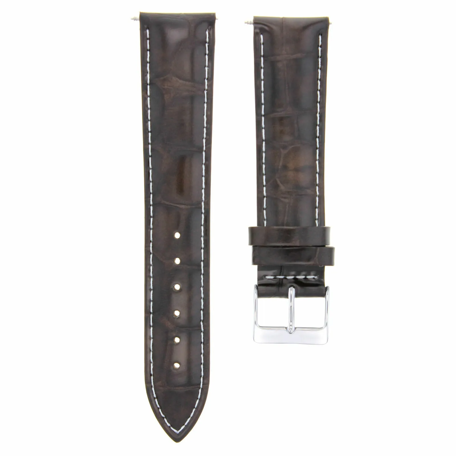 18MM LEATHER WATCH STRAP BAND FOR ROLEX CELLINI WATCH  DATE DARK BROWN WS