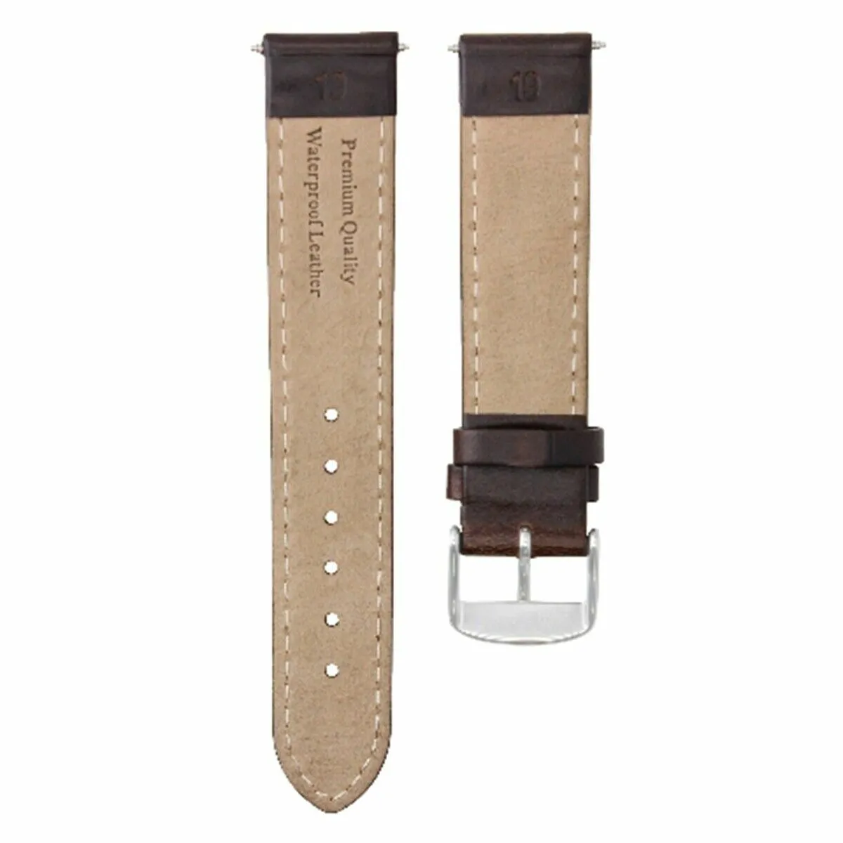 18MM SMOOTH LEATHER WATERPROOF STRAP FOR OMEGA SEAMASTER PLANET OCEAN D/BROWN WS