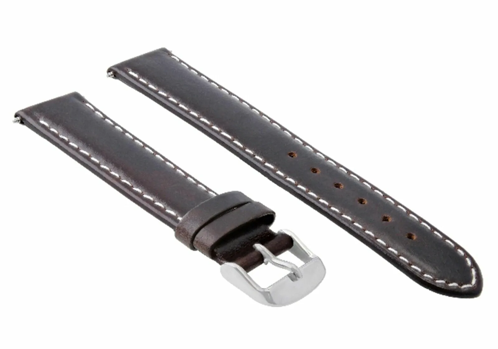 18MM SMOOTH LEATHER WATERPROOF STRAP FOR OMEGA SEAMASTER PLANET OCEAN D/BROWN WS