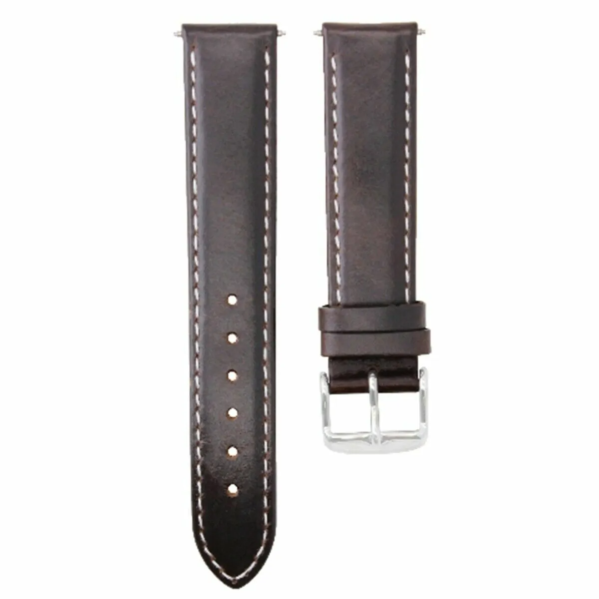 18MM SMOOTH LEATHER WATERPROOF STRAP FOR OMEGA SEAMASTER PLANET OCEAN D/BROWN WS