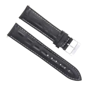 19/16MM LEATHER WATCH BAND STRAP FOR 34MM ROLEX DATE, AIRKING 1500 5500 BLACK WS