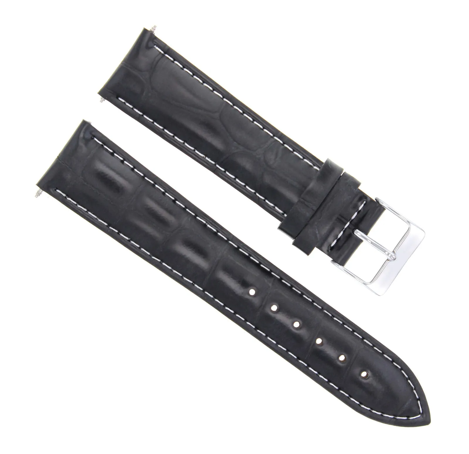19/16MM LEATHER WATCH BAND STRAP FOR 34MM ROLEX DATE, AIRKING 1500 5500 BLACK WS