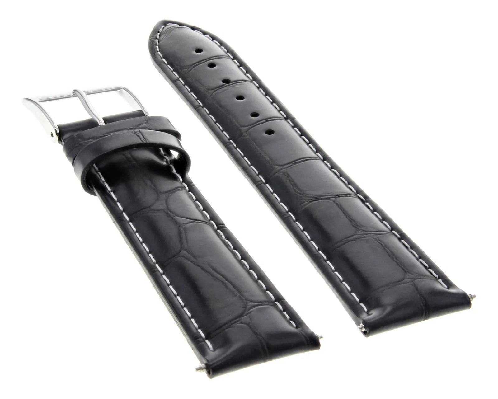 19/16MM LEATHER WATCH BAND STRAP FOR 34MM ROLEX DATE, AIRKING 1500 5500 BLACK WS