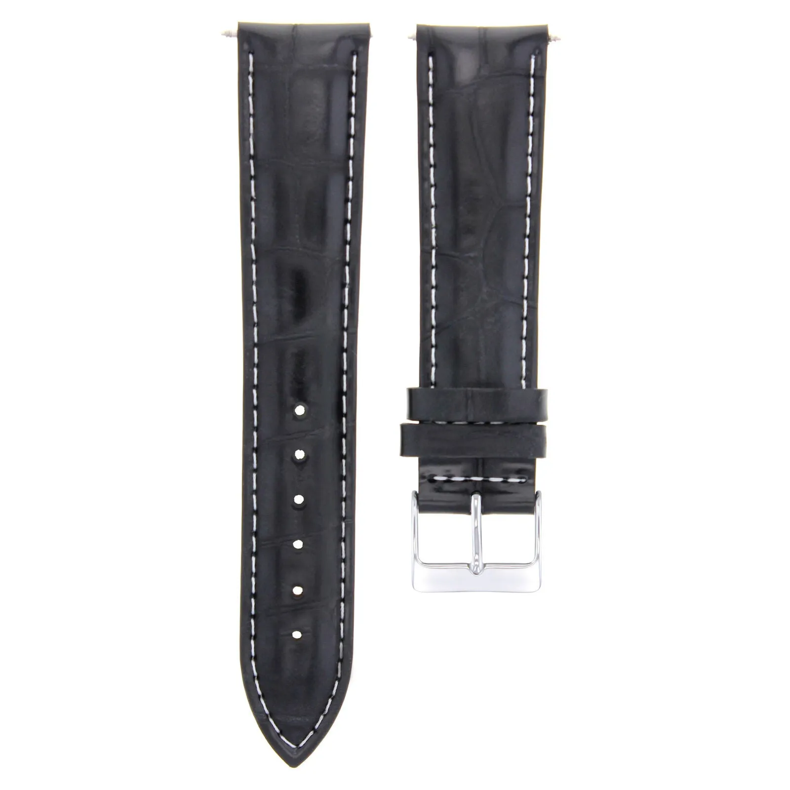 19/16MM LEATHER WATCH BAND STRAP FOR 34MM ROLEX DATE, AIRKING 1500 5500 BLACK WS