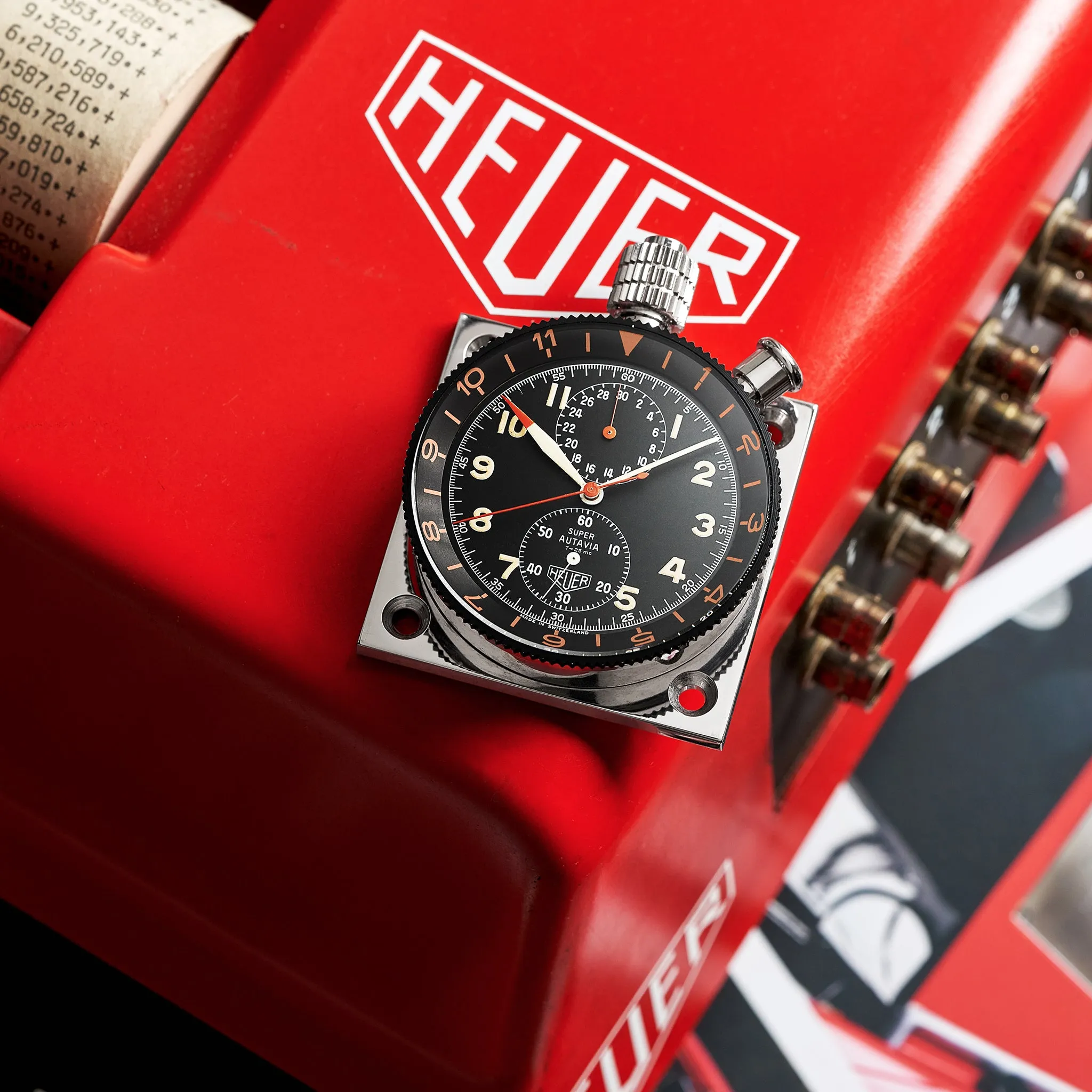 1960s Heuer Super Autavia Dashboard Chronograph