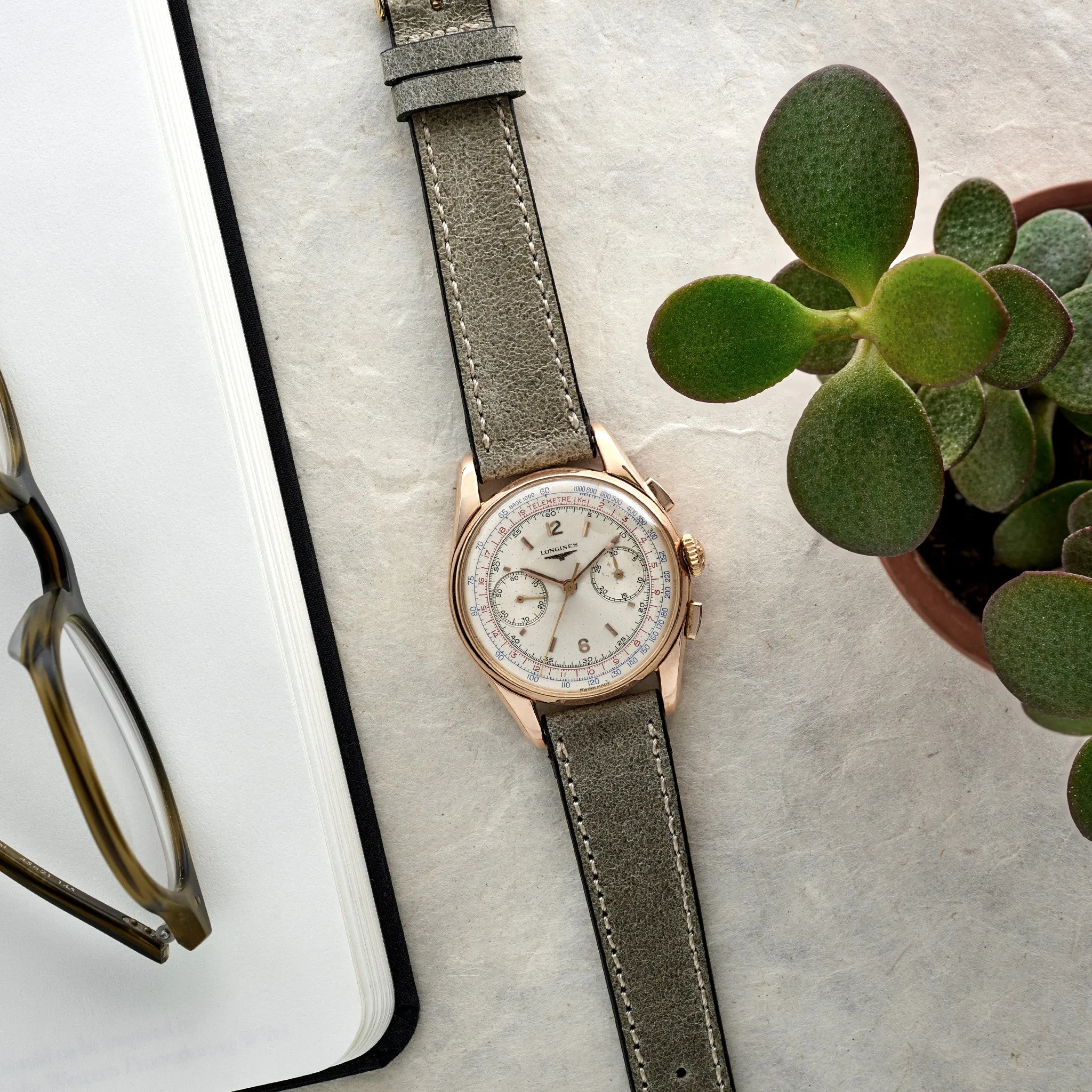 1960s Longines Chronograph Reference 6595 In Rose Gold
