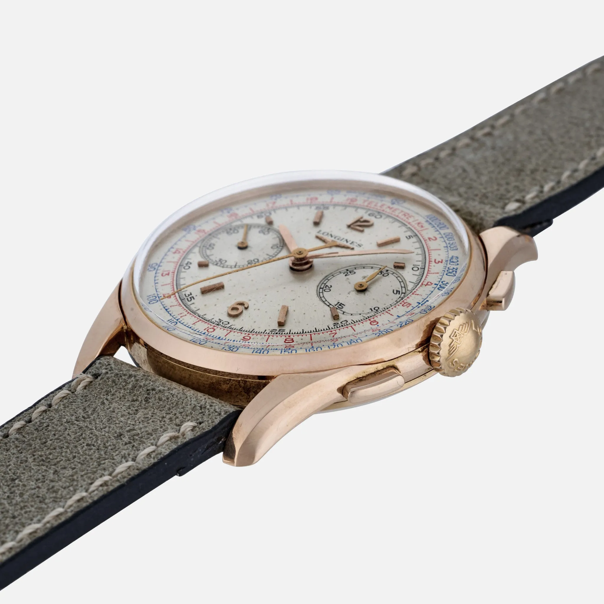 1960s Longines Chronograph Reference 6595 In Rose Gold