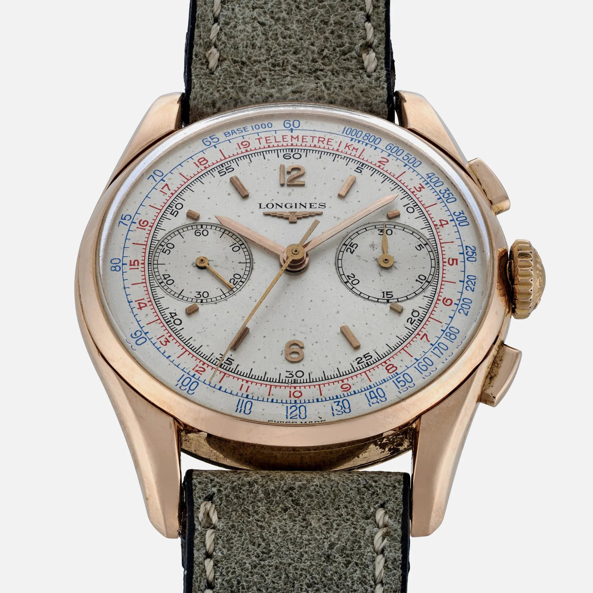 1960s Longines Chronograph Reference 6595 In Rose Gold