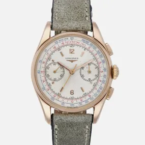 1960s Longines Chronograph Reference 6595 In Rose Gold