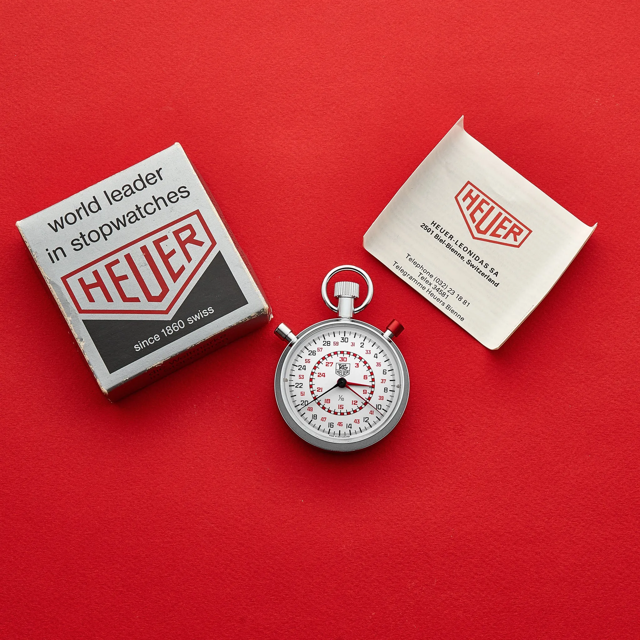 1980s TAG Heuer Split-Seconds Stopwatch Ref. 712.302 New Old Stock