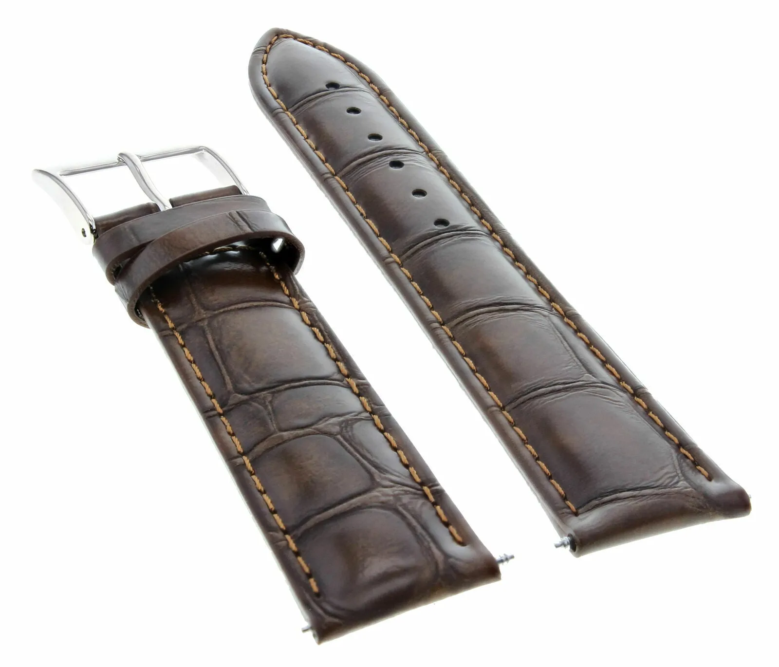 20MM ITALIAN LEATHER BAND WATCH STRAP FOR PATEK PHILLIPE WATCH BUCKLE DARK BROWN