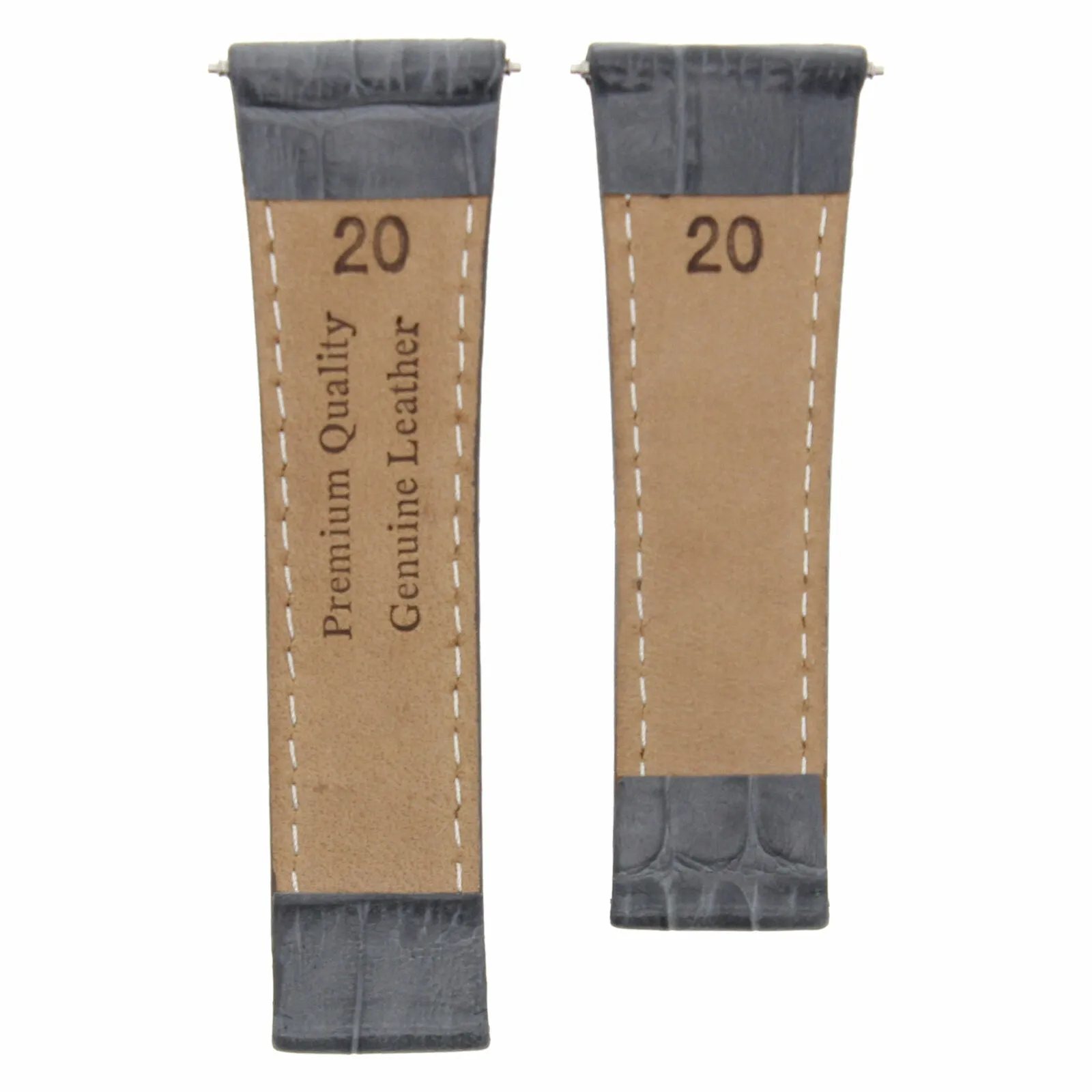 20MM LEATHER BAND STRAP FOR ROLEX DAYTONA 16520 116508 116523 GREY REGULAR GOLD