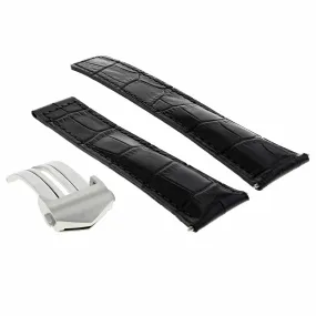 20MM LEATHER STRAP BAND CLASP FOR TAG HEUER FORMULA 1 WAH1110 BT7010 WATCH BLACK