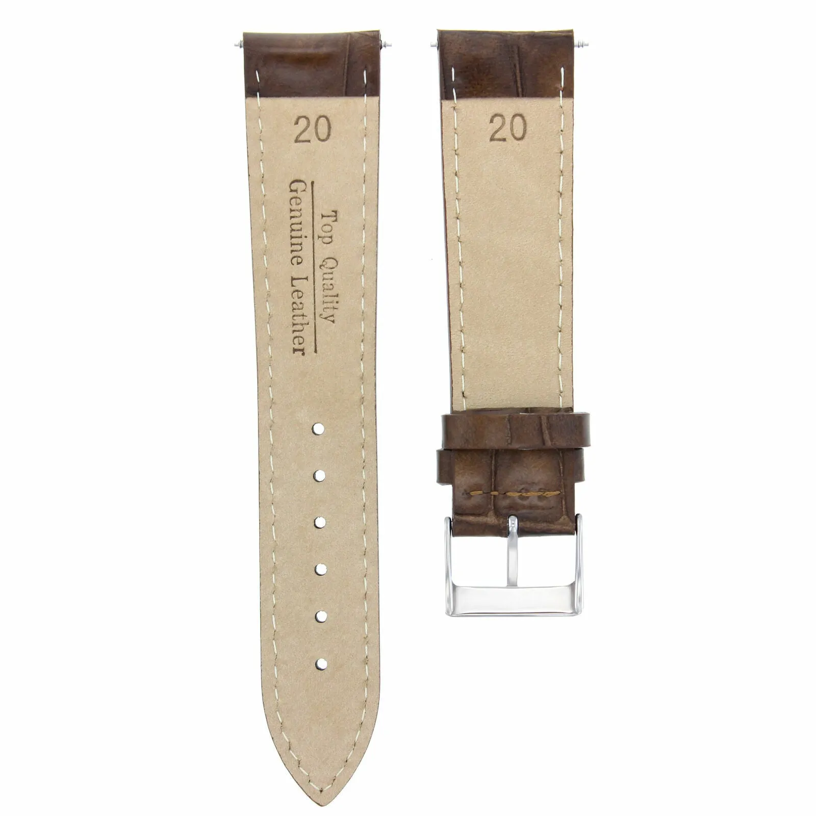 20MM LEATHER WATCH BAND STRAP FOR TAG HEUER AQUARACER F1 WAF1112 LIGHT BROWN WS