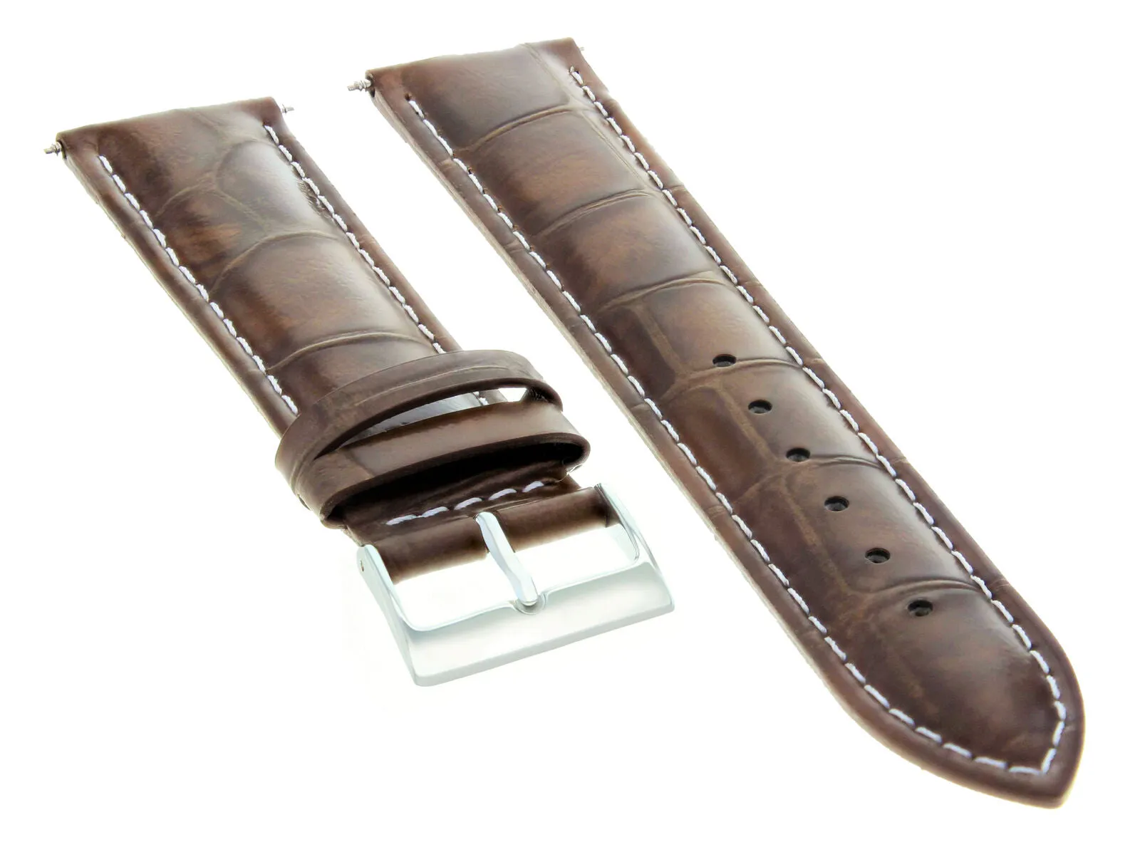 22MM LEATHER WATCH BAND STRAP FOR CITIZEN BM8475-26E ECO DRIVE LIGHT BROWN WHITE