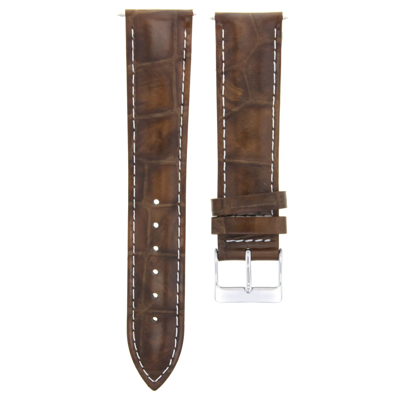 22MM LEATHER WATCH BAND STRAP FOR CITIZEN BM8475-26E ECO DRIVE LIGHT BROWN WHITE