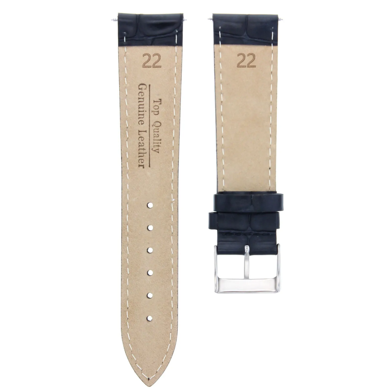 22MM LEATHER WATCH STRAP BAND FOR 41MM TUDOR BLACK BAY HERITAGE 79230B BLACK WS