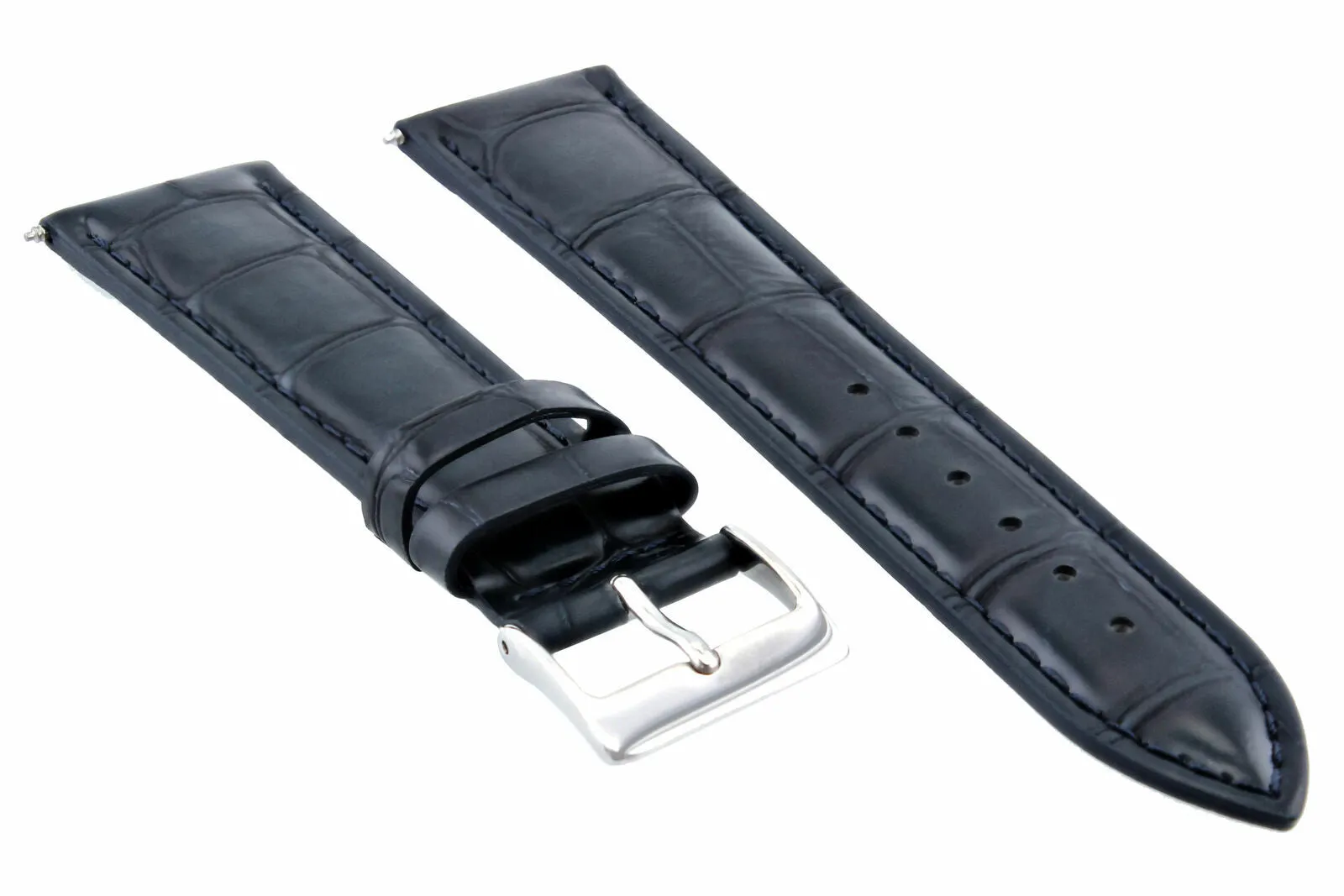 22MM LEATHER WATCH STRAP BAND FOR 42MM MONTBLANC 4810 TIMEWALKER WATCH DARK BLUE