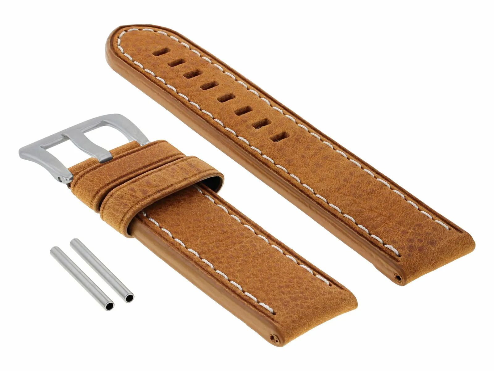 22MM PREMIUM LEATHER WATCH BAND STRAP FOR PANERAI PAM LUMINOR GMT TAN WS LONG