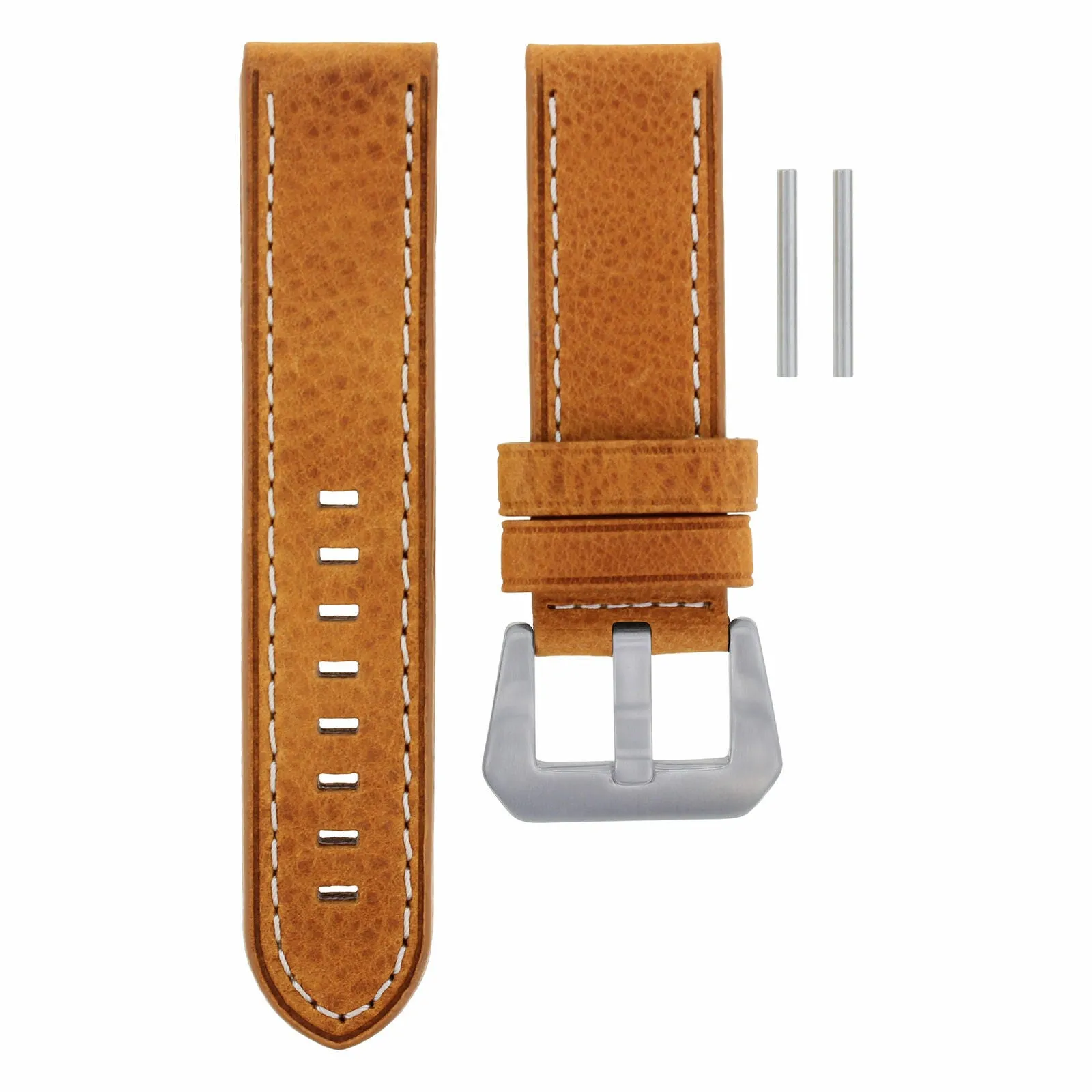 22MM PREMIUM LEATHER WATCH BAND STRAP FOR PANERAI PAM LUMINOR GMT TAN WS LONG
