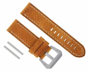 22MM PREMIUM LEATHER WATCH BAND STRAP FOR PANERAI PAM LUMINOR GMT TAN WS LONG