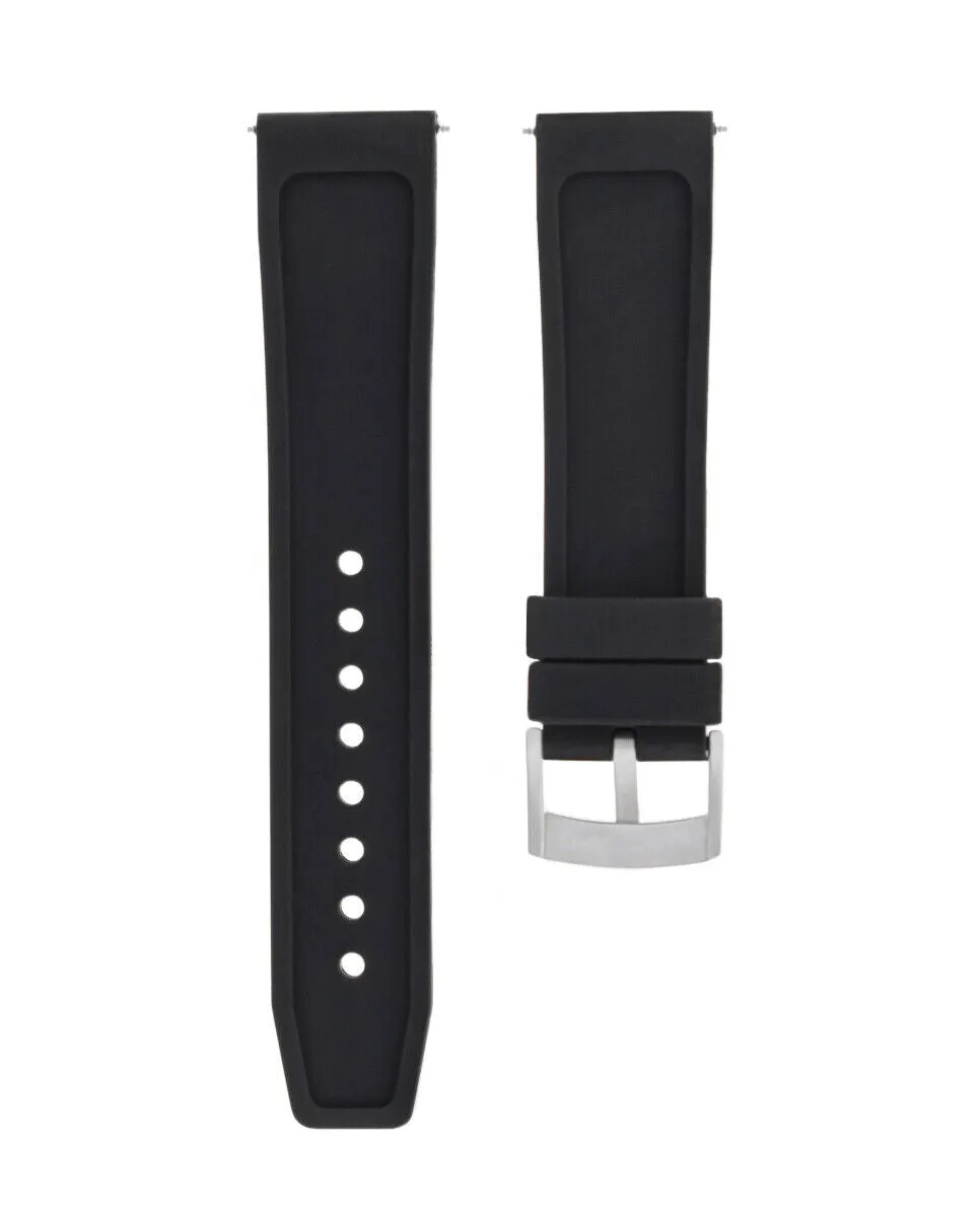 22MM RUBBER DIVER WATCH BAND STRAP FOR TAG HEUER CARRERA MONACO AQUARACER BLACK