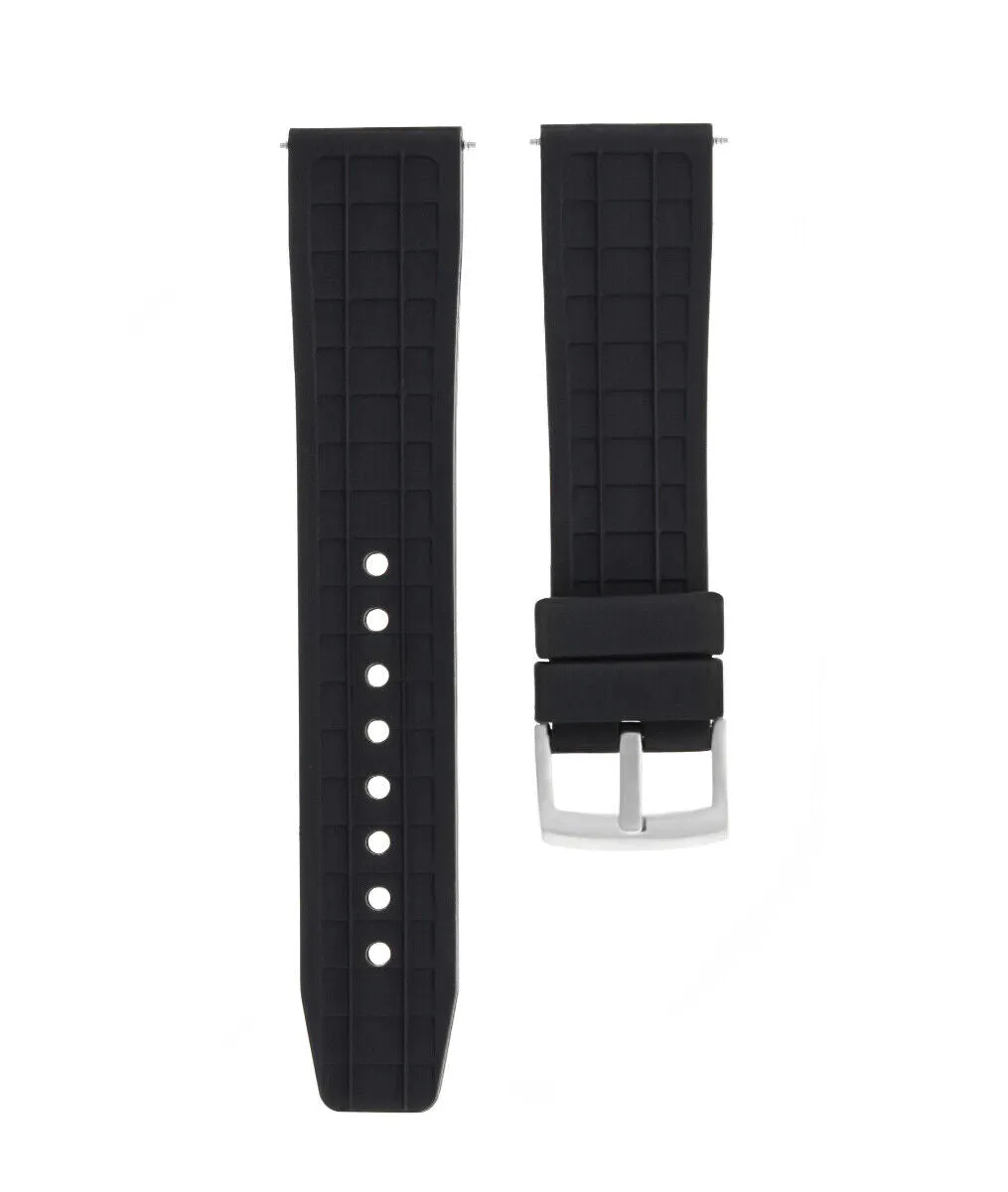 22MM RUBBER DIVER WATCH BAND STRAP FOR TAG HEUER CARRERA MONACO AQUARACER BLACK