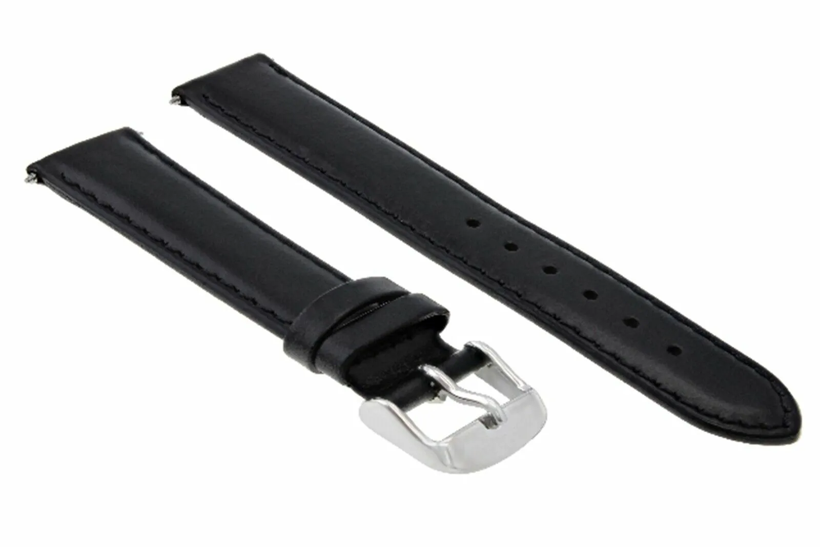 22MM SMOOTH LEATHER WATCH STRAP BAND FOR TISSOT QUADRATO CHRONOGRAPH BLACK