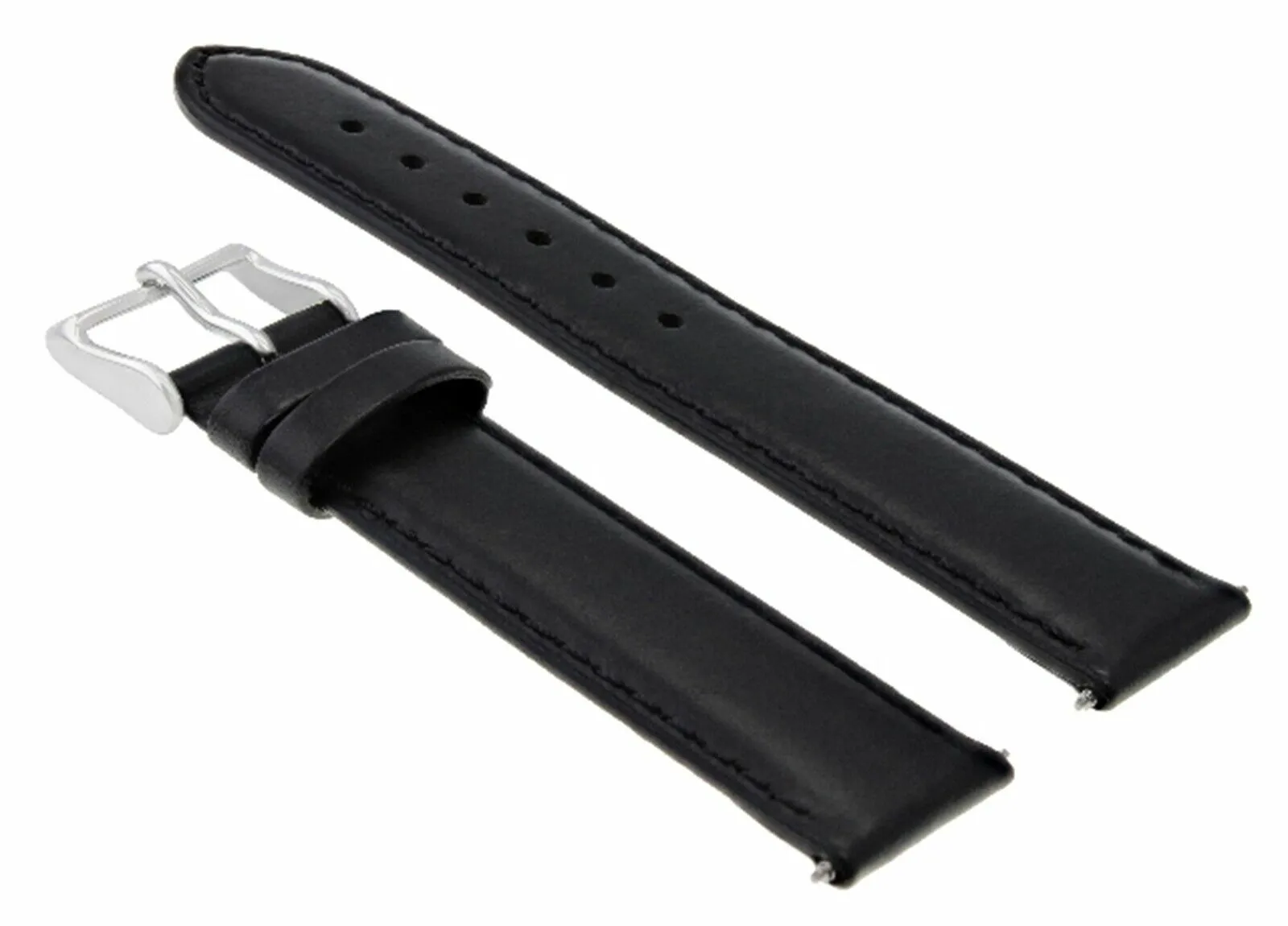 22MM SMOOTH LEATHER WATCH STRAP BAND FOR TISSOT QUADRATO CHRONOGRAPH BLACK