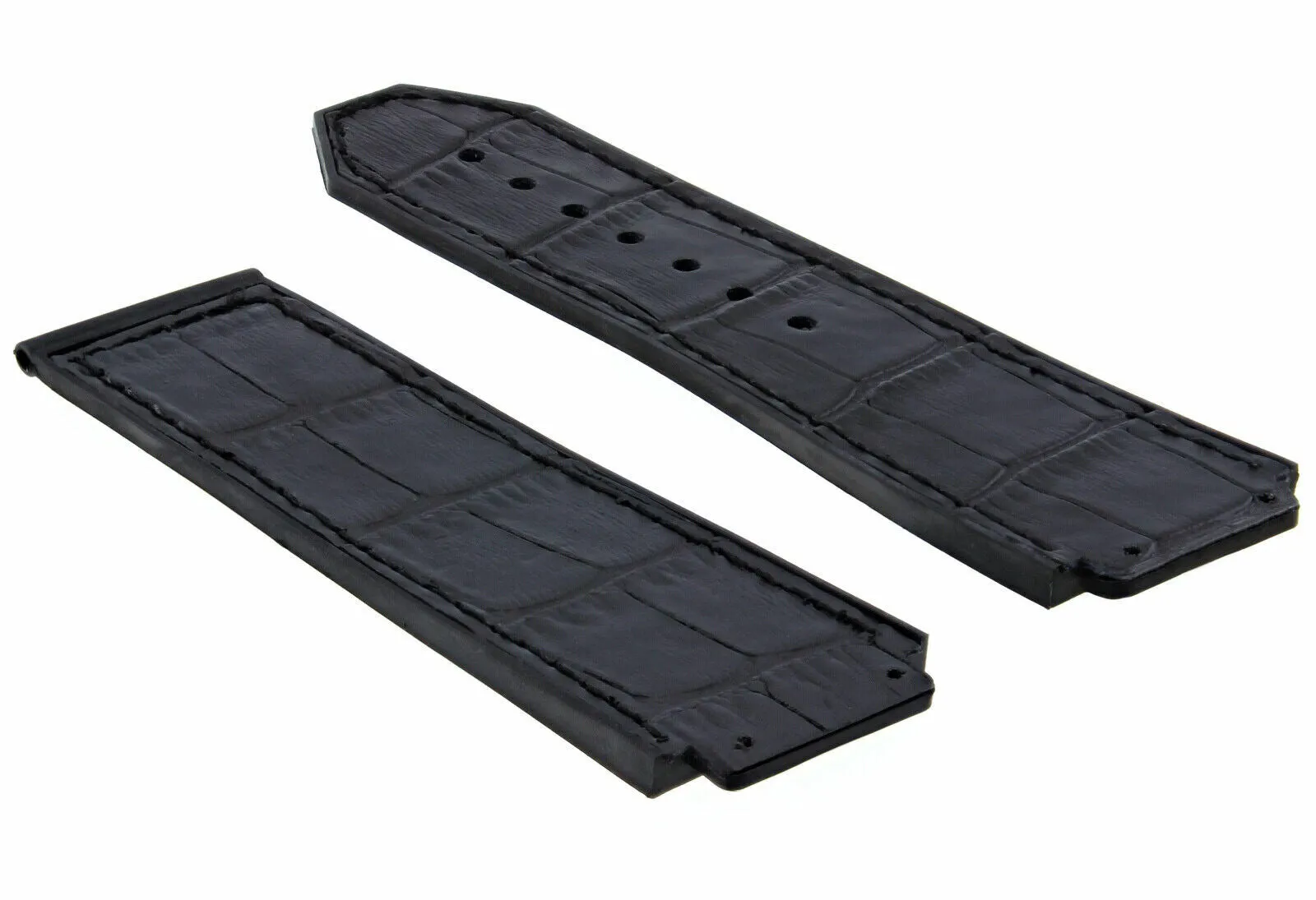 24MM ALLIGATOR LEATHER RUBBER BAND STRAP FOR HUBLOT BIG BANG 4 BK SCREW S/DRIVER
