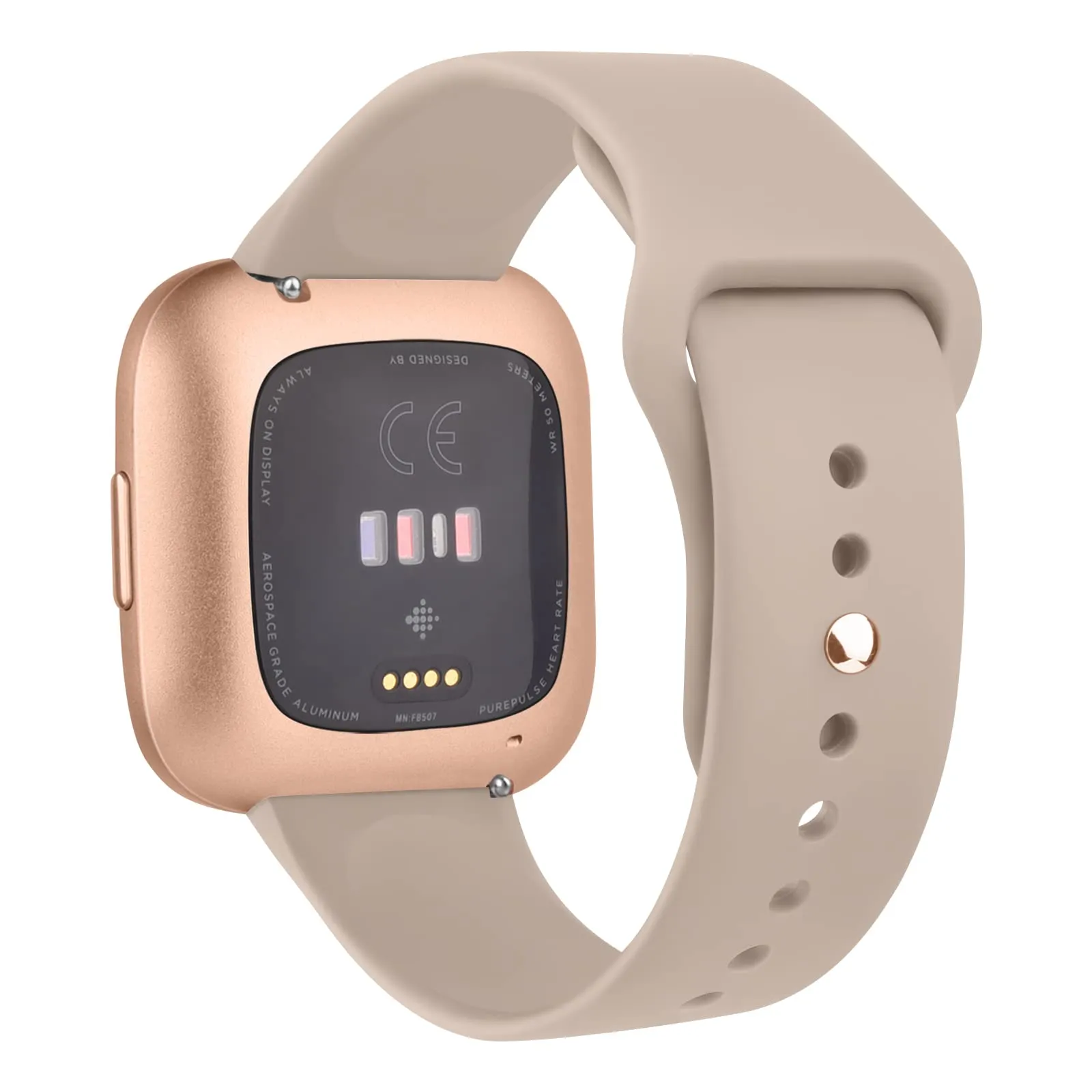3 Pack Silicone Bands Compatible with Fitbit Versa 2 Bands for Women Men, Soft Breathable Sport Replacement Wristbands for Fitbit Versa 2 / Fitbit Versa/Versa Lite/Versa SE (Milk Tea/Smoke .Milk Tea/Smoke Purple/Starlight