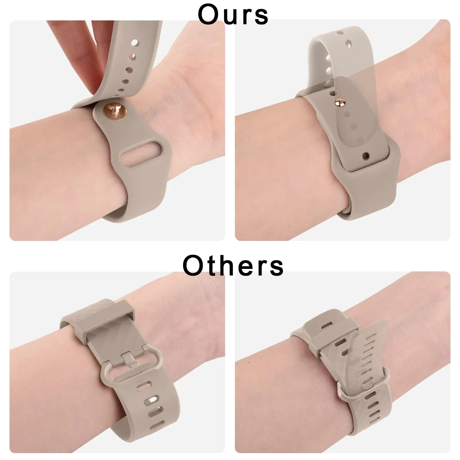 3 Pack Silicone Bands Compatible with Fitbit Versa 2 Bands for Women Men, Soft Breathable Sport Replacement Wristbands for Fitbit Versa 2 / Fitbit Versa/Versa Lite/Versa SE (Milk Tea/Smoke .Milk Tea/Smoke Purple/Starlight