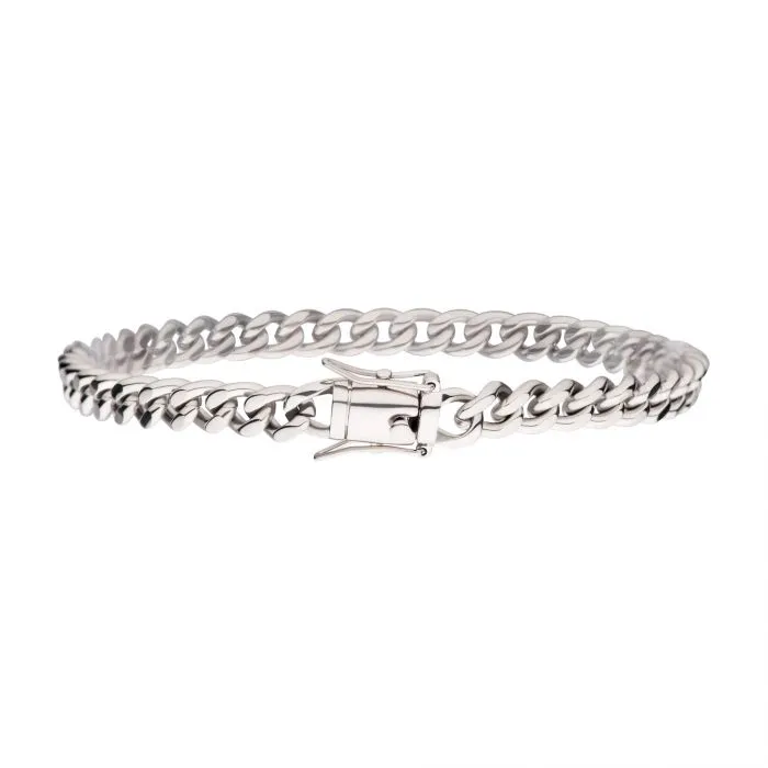 6mm Stainless Steel Miami Cuban Chain 8" Bracelet BR15011-0680
