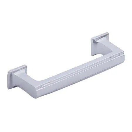 7 Inch Overall (5 3/4 Inch c-c) Solid Brass Art Deco Lined Pull (Polished Chrome Finish)