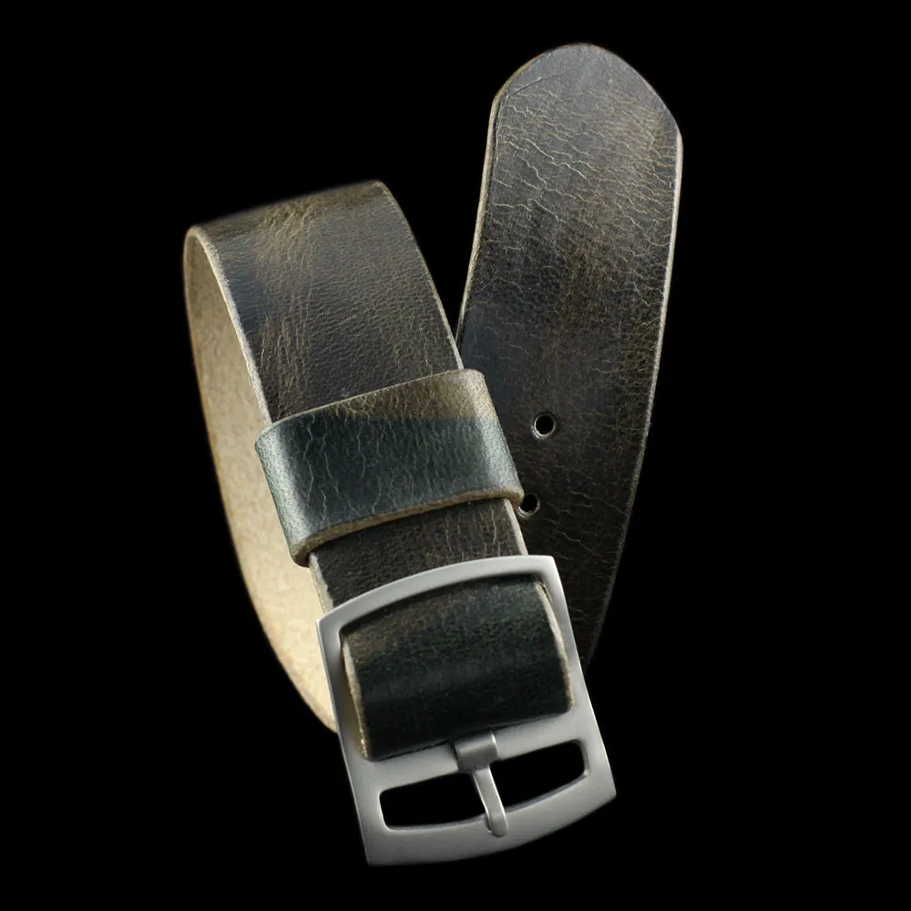 Adjustable One-Piece Leather Watch Strap, Military 107