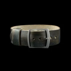 Adjustable One-Piece Leather Watch Strap, Military 107
